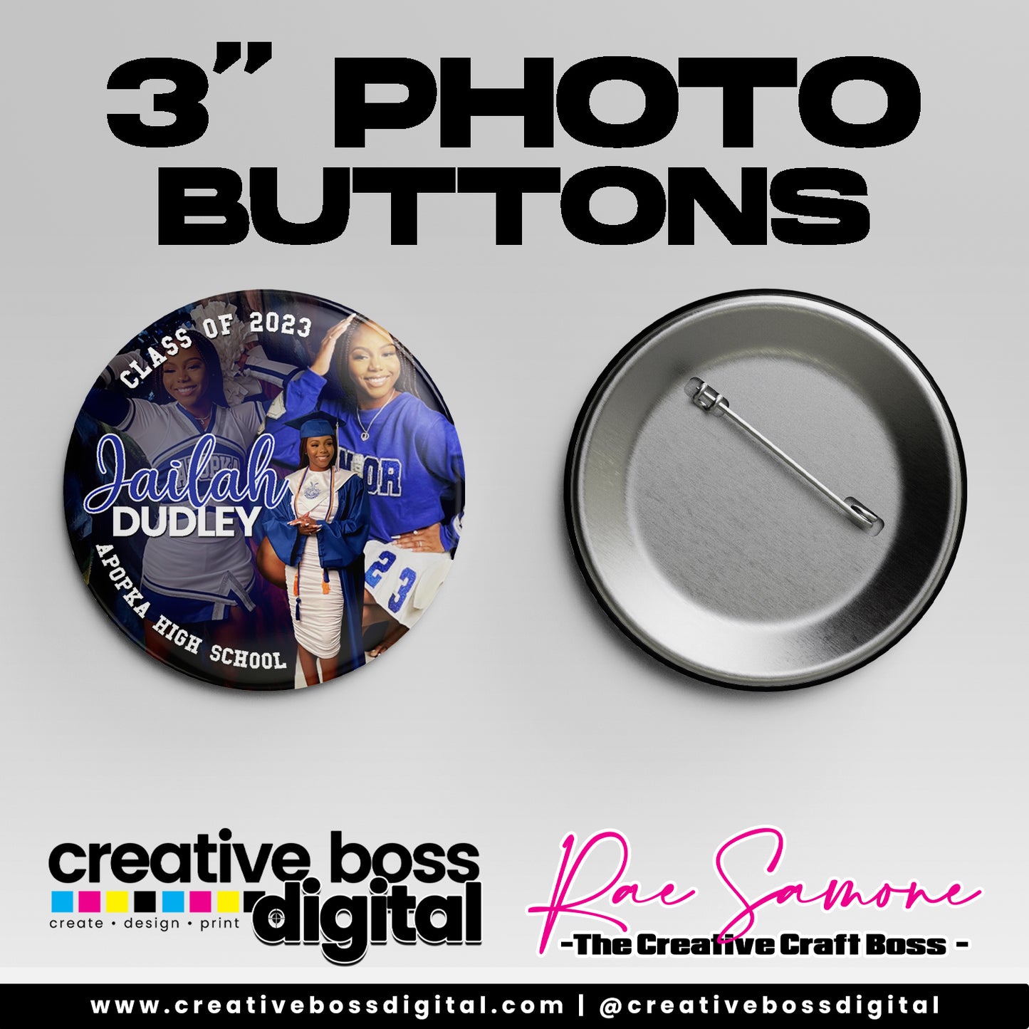 3" Photo Buttons