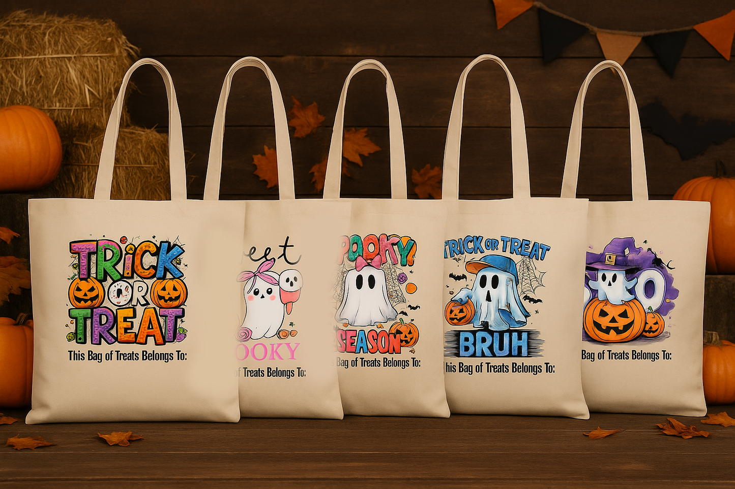 Personalized Halloween Trick or Treat Bags β 6 Cute Spooky Designs