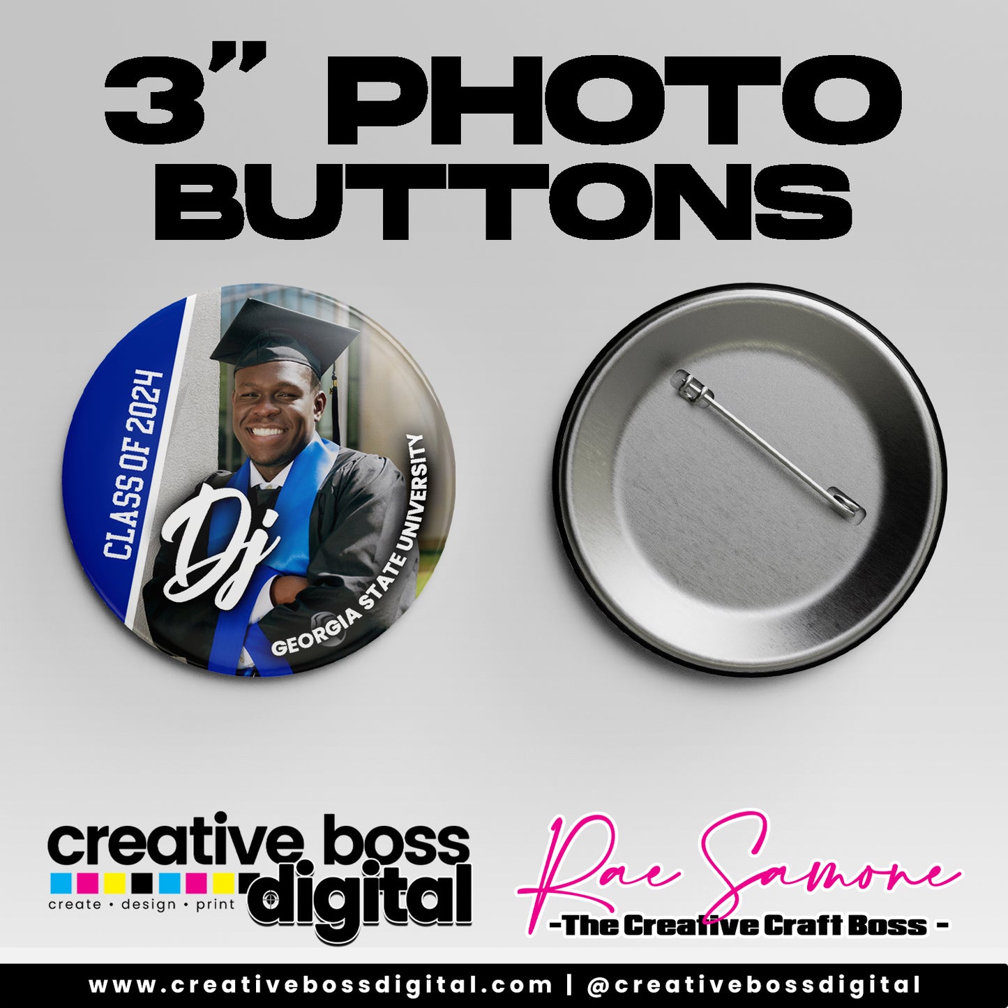 3" Photo Buttons