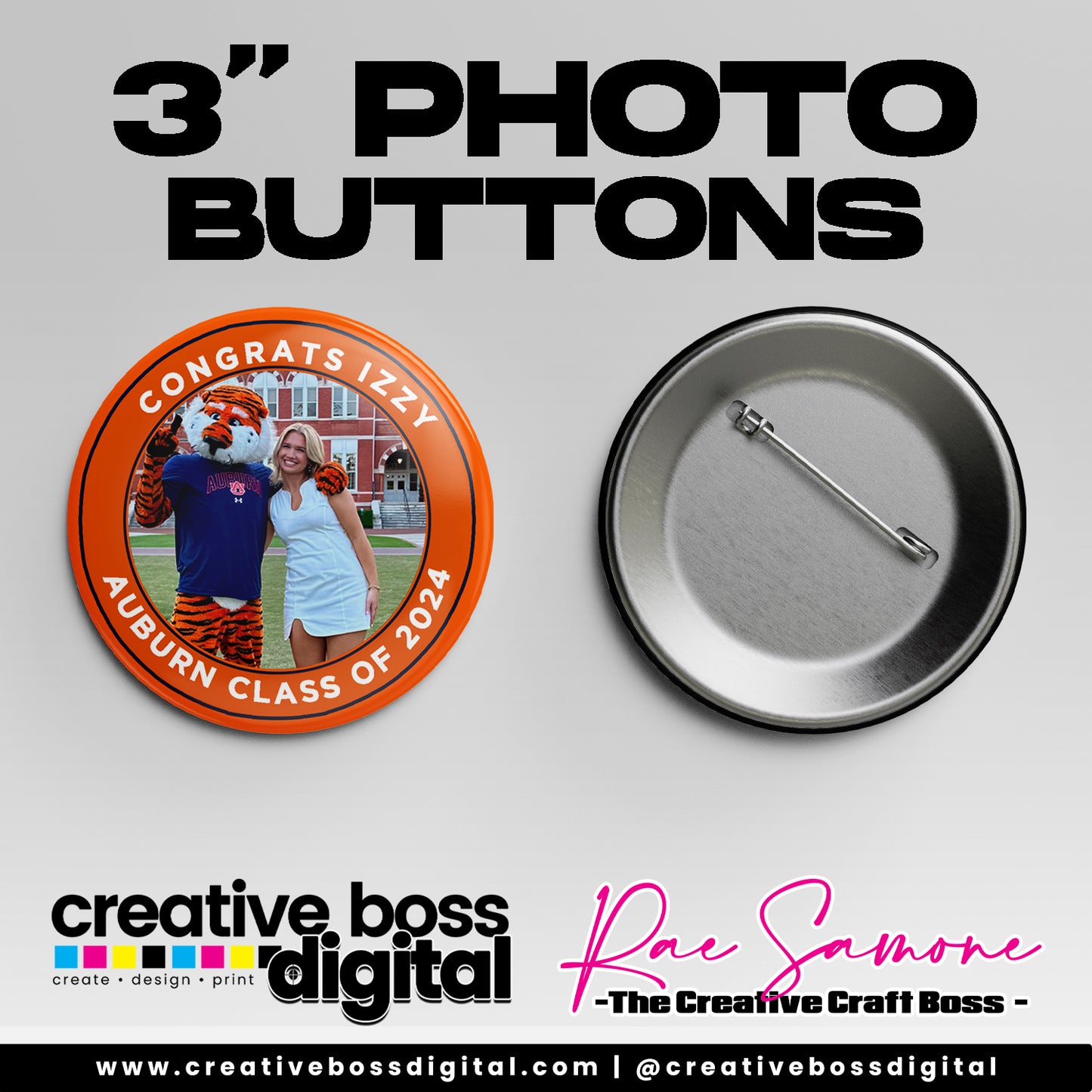 3" Photo Buttons