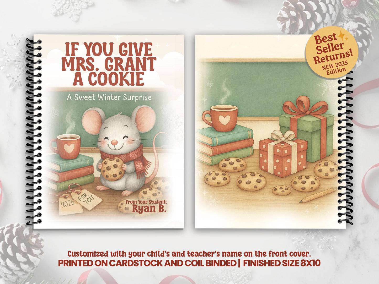“Give Your Teacher a Cookie” Holiday Gift Book – Personalized Teacher Christmas Gift