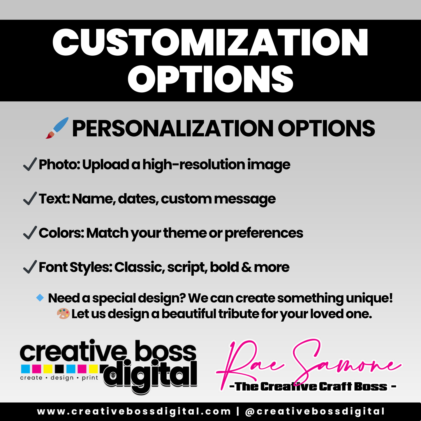 Custom Memorial Photo Button