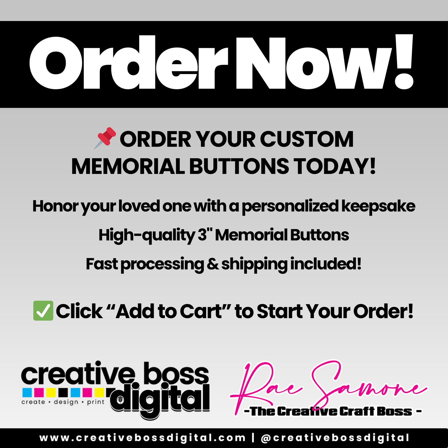 Custom Memorial Photo Button