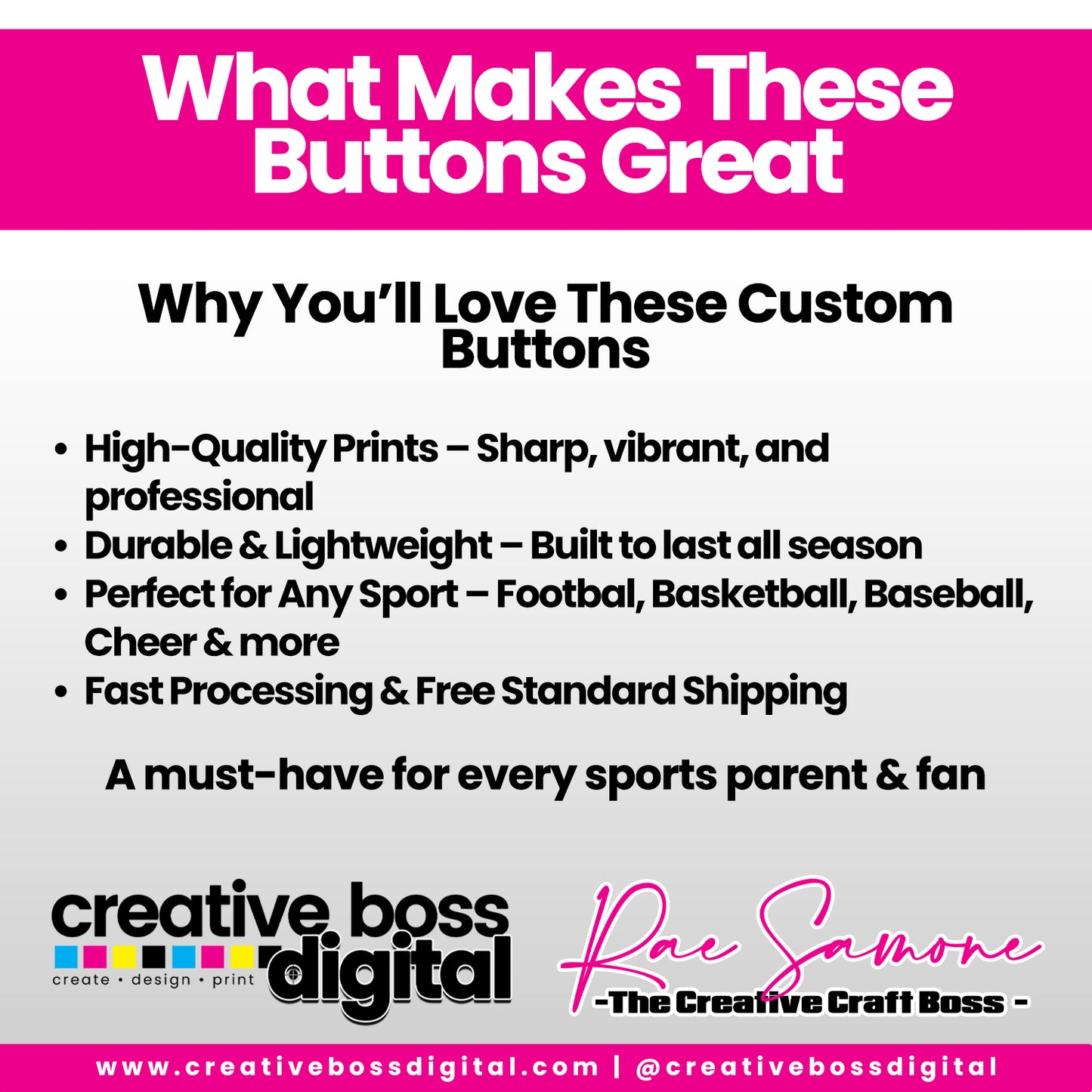 Custom 3" Sports Team Buttons