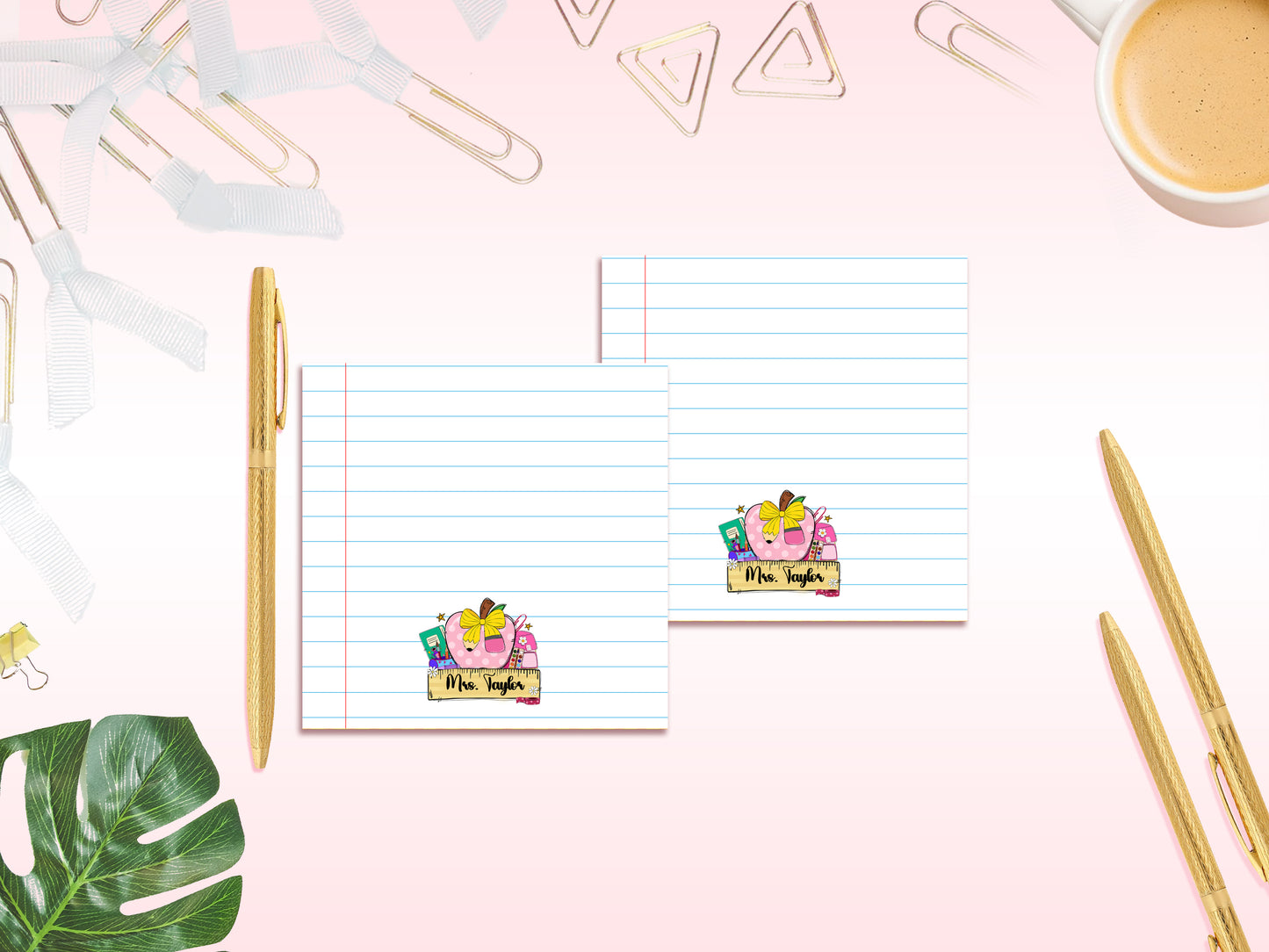 Personalized Teacher Notepad – Custom Name Notebook Paper Design | Classroom Stationery | Teacher Gift