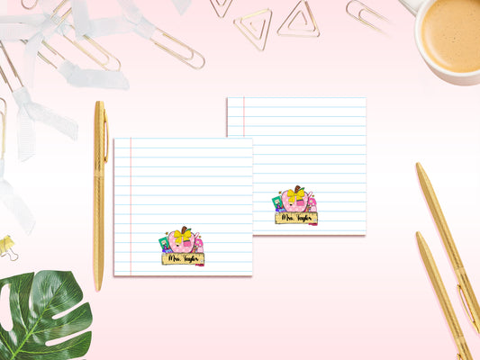 Personalized Teacher Notepad – Custom Name Notebook Paper Design | Classroom Stationery | Teacher Gift